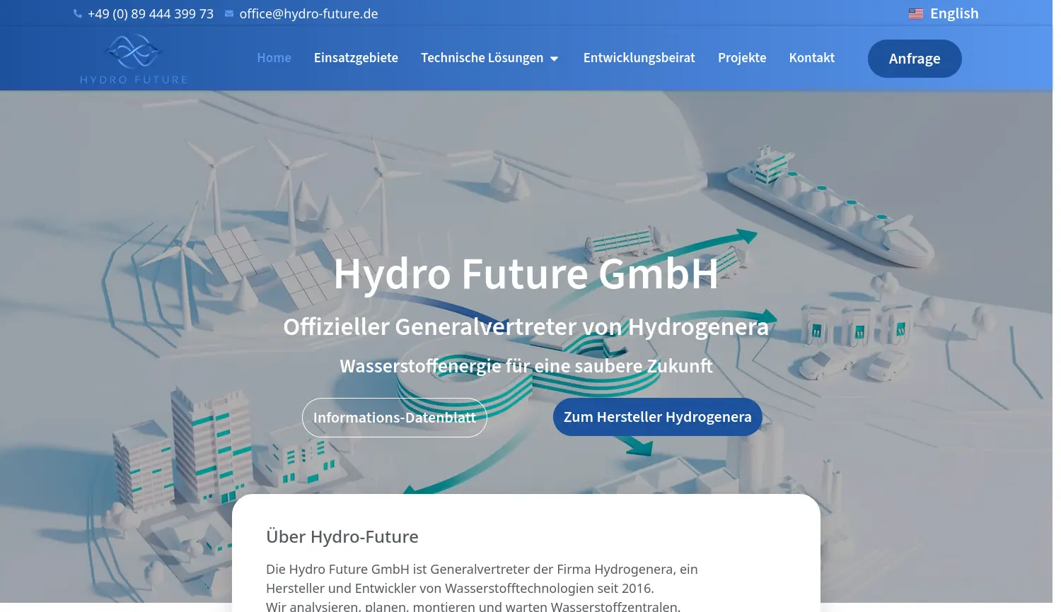 Website der Firma Hydro-Future GmbH
