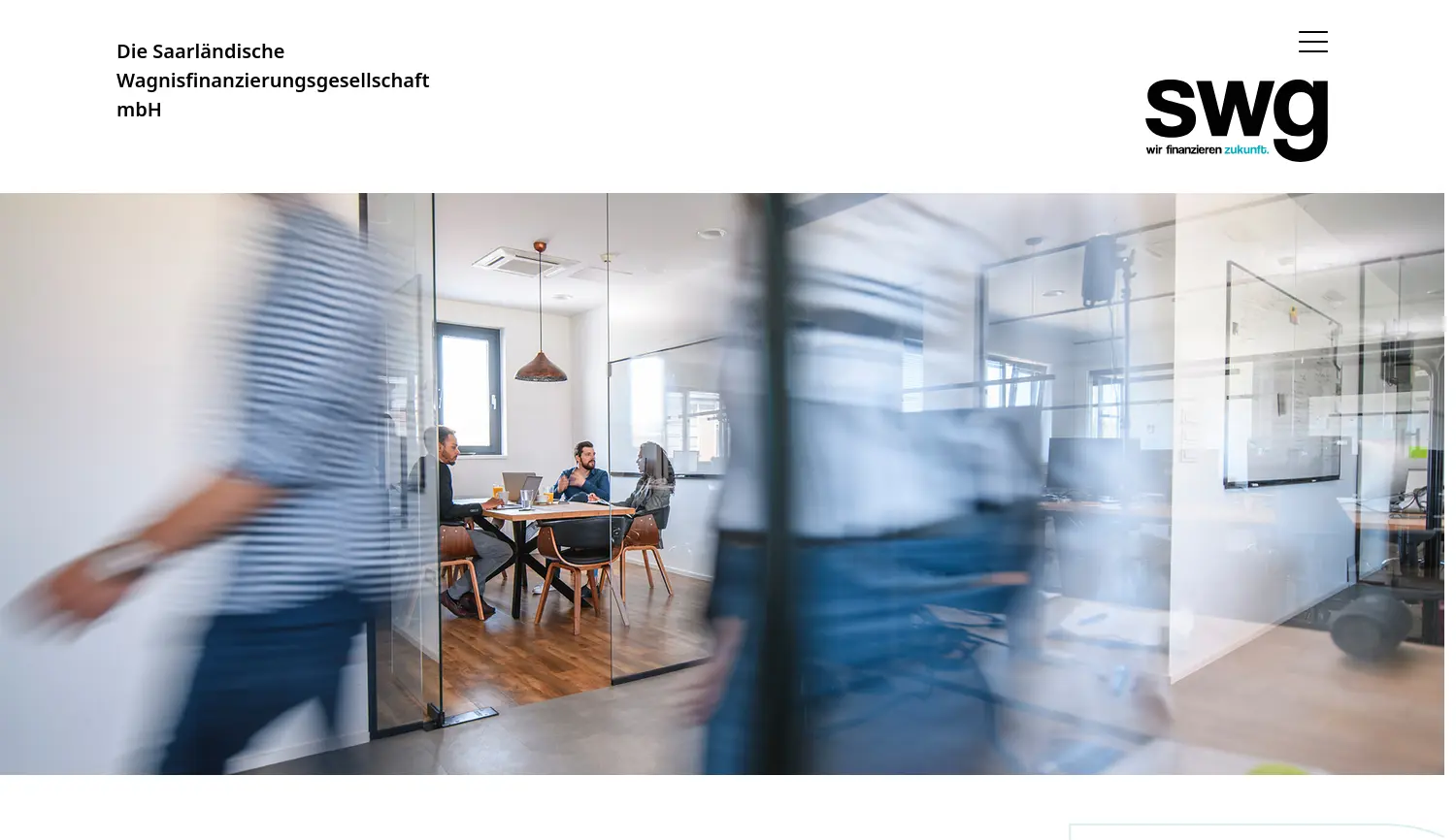 Website der Firma Saarländische Wagnisfinanzierungsgesellschaft mbH