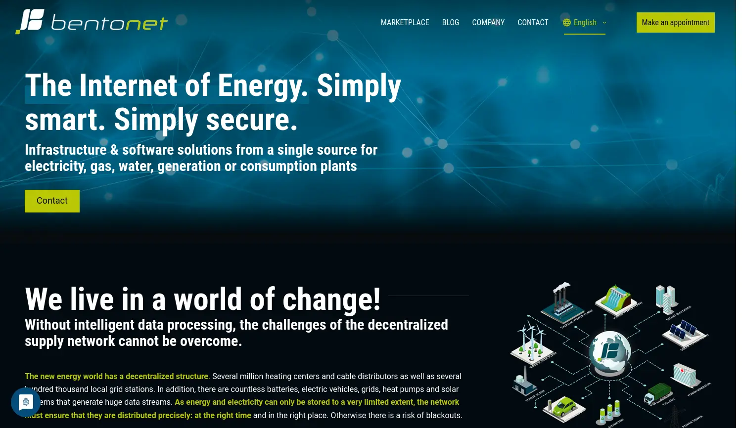 Website der Firma BentoNet Technology GmbH