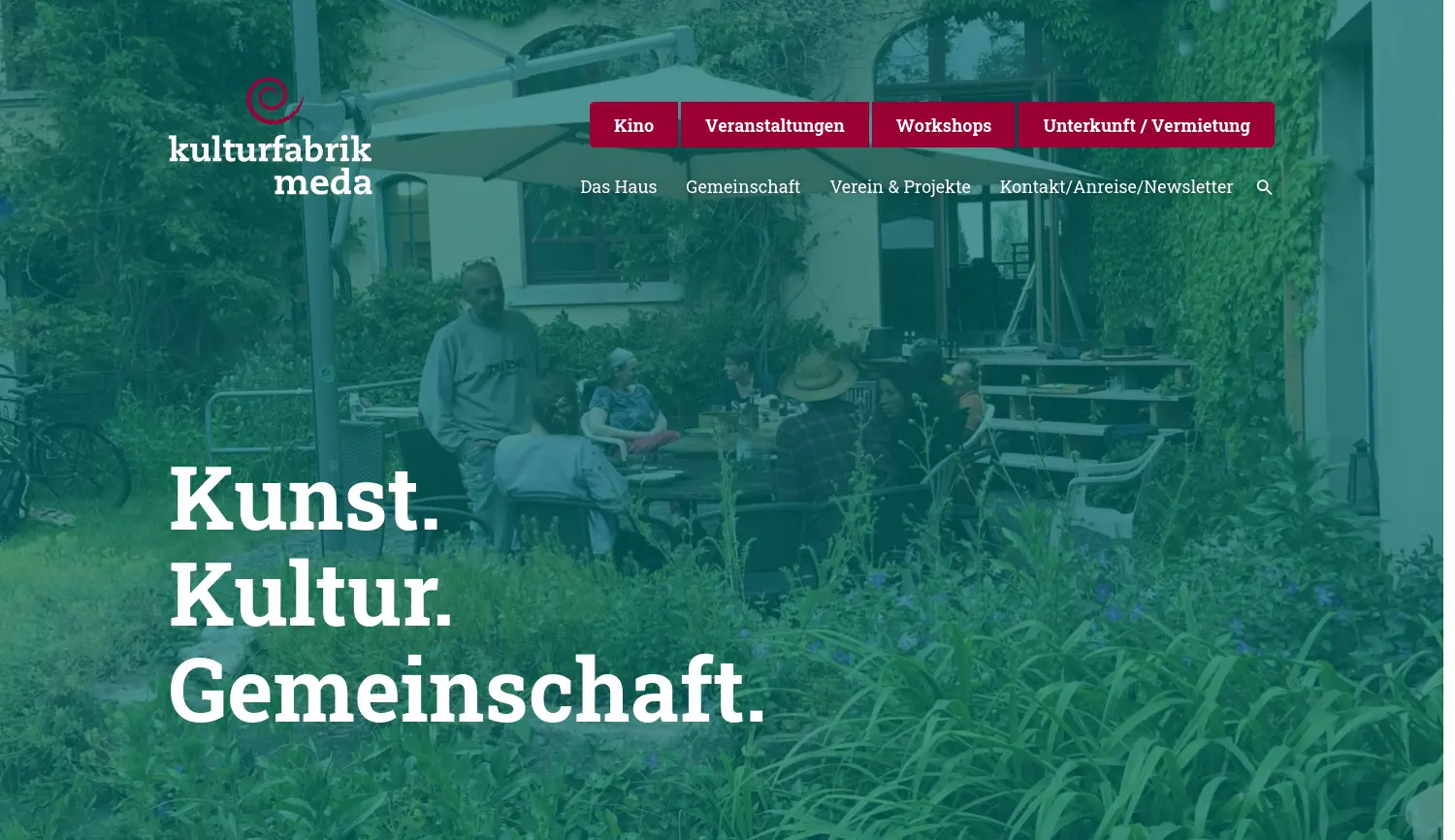 Website der Firma Kulturfabrik Meda e.V.