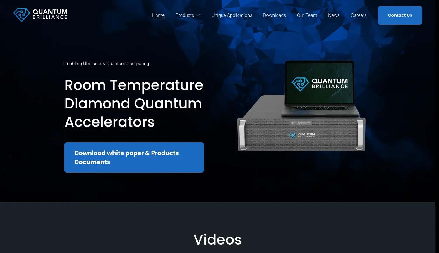 Website der Firma Quantum Brilliance GmbH