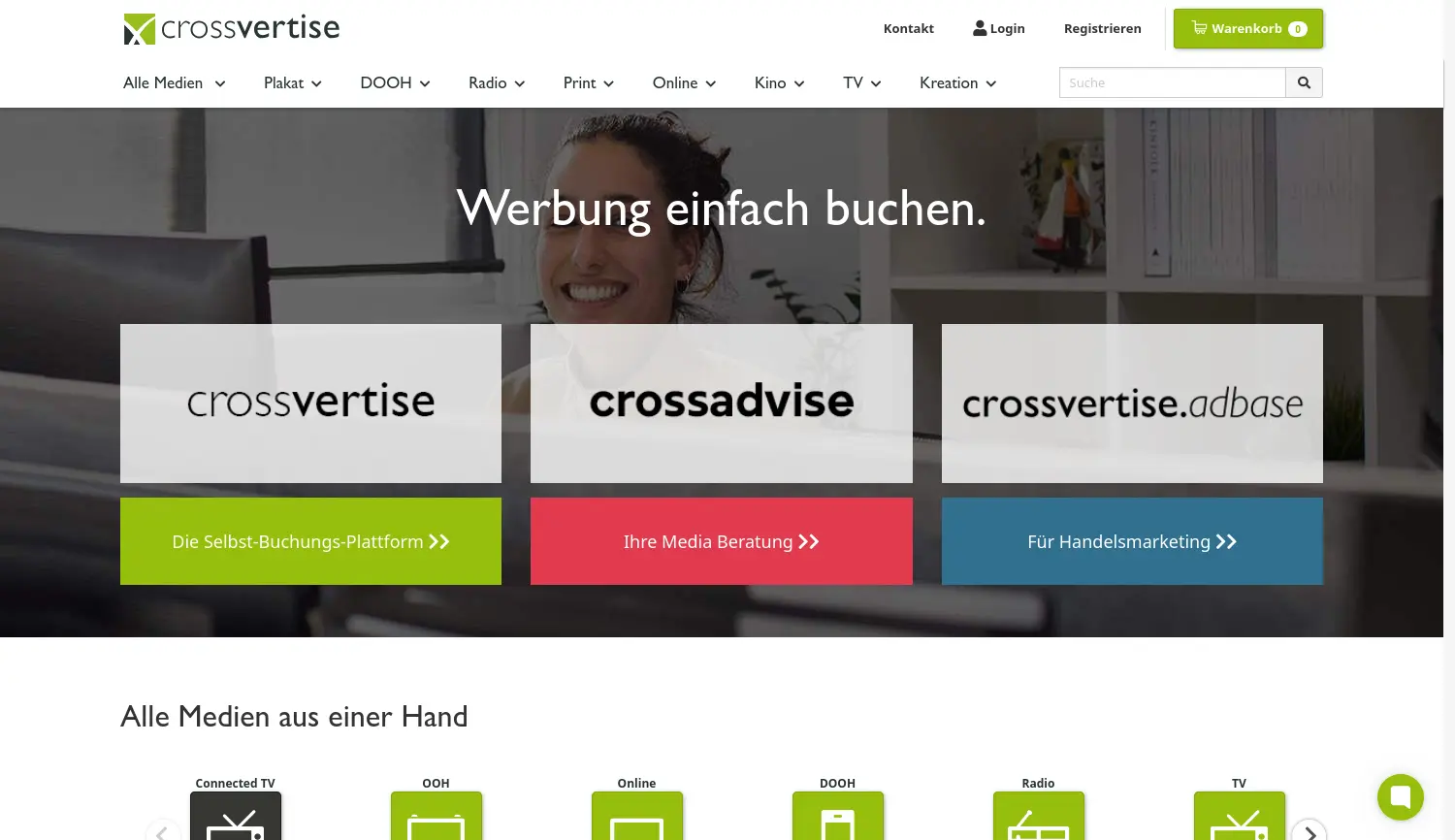 Website der Firma Crossvertise GmbH