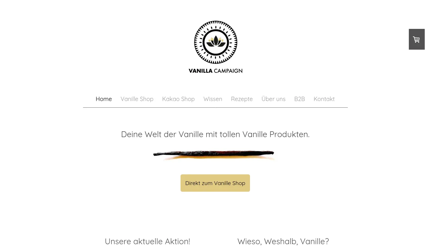 Website der Firma Vanilla Campaign