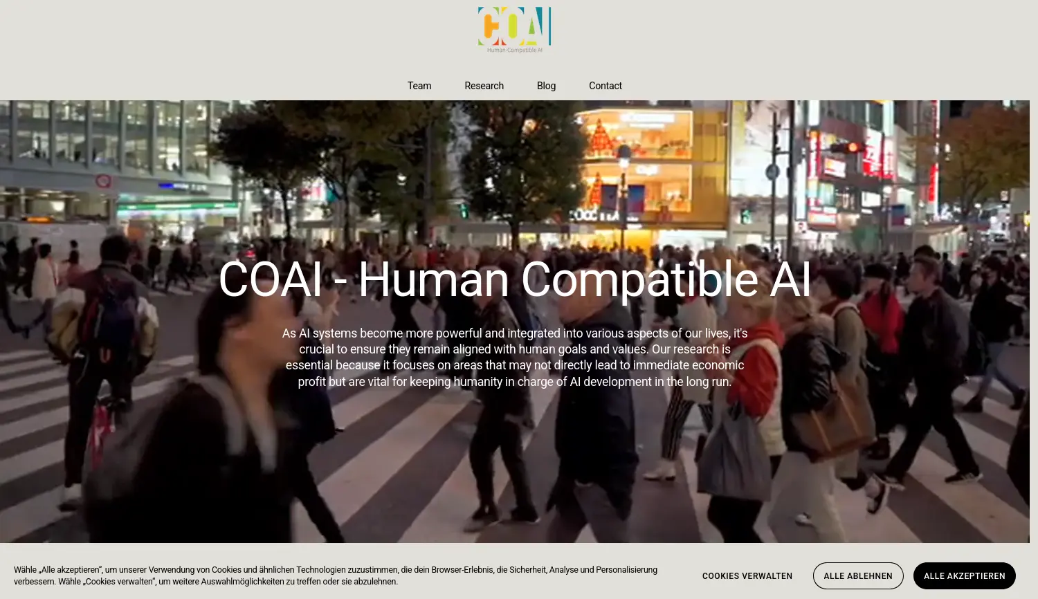 Website der Firma COAI gGmbH