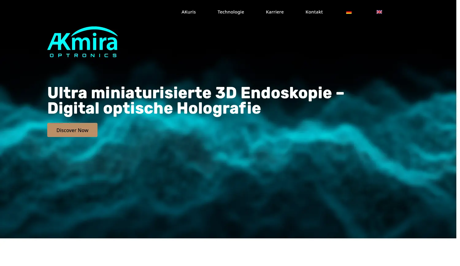 Website der Firma AKmira optronics GmbH