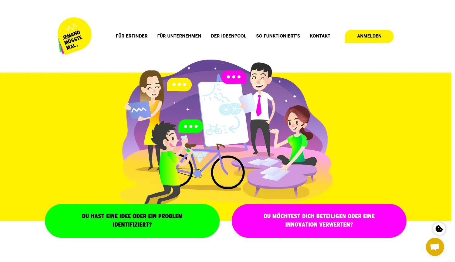 Website der Firma JEMAND MÜSSTE MAL