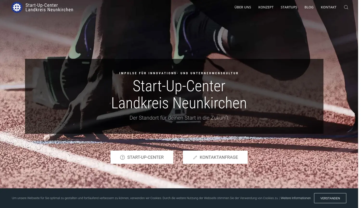 Website der Firma WFG im Landkreis Neunkirchen mbH