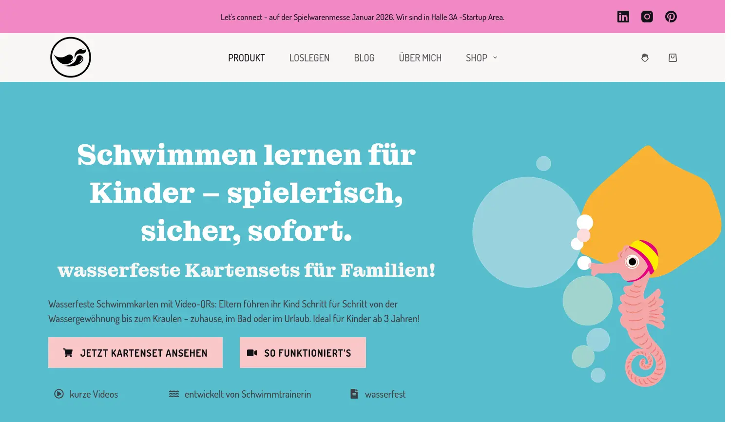 Website der Firma Spass im Wasser
