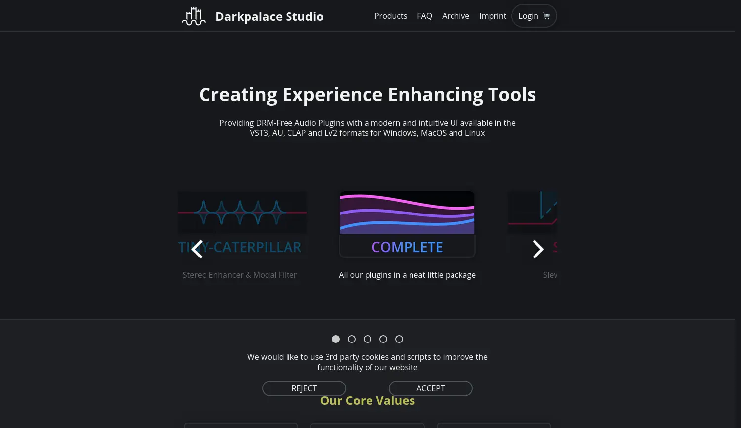 Website der Firma Simon Weis Darkpalace Studio