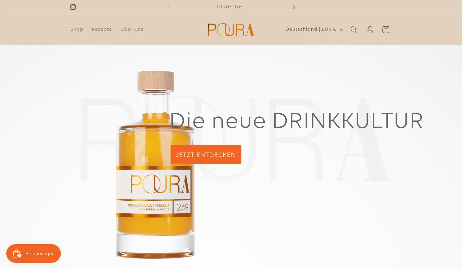 Website der Firma POURA