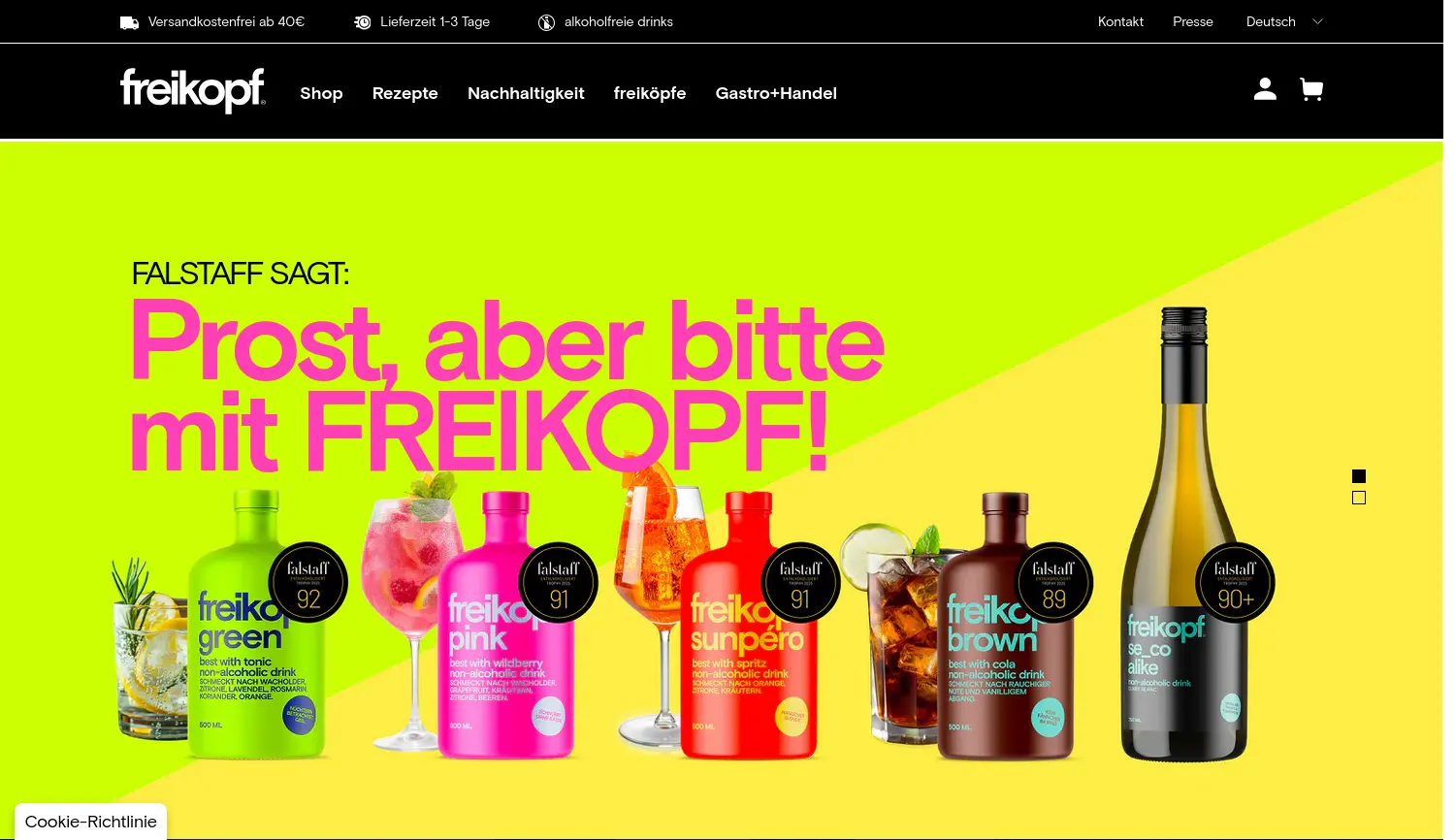 Website der Firma freikopf GmbH