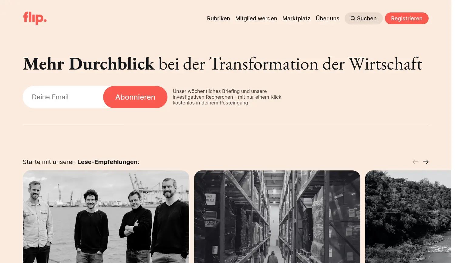 Website der Firma Flip GmbH