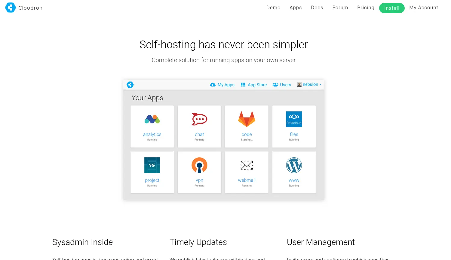 Website der Firma Cloudron UG (haftungsbeschränkt)