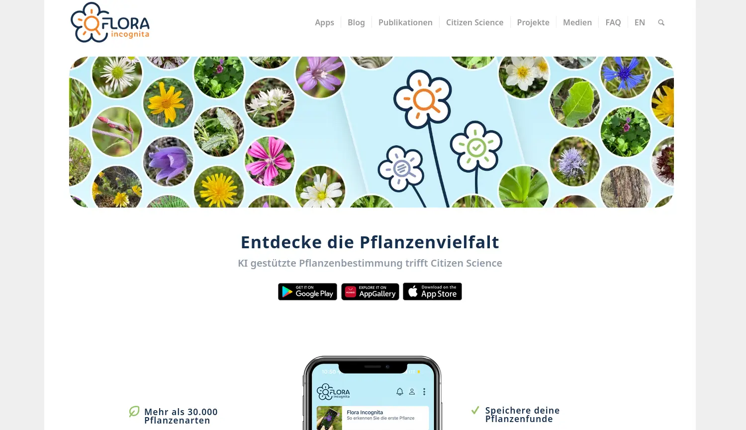Website der Firma Flora Incognita (TU Ilmenau & Max-Planck-Institut für Biogeochemie)