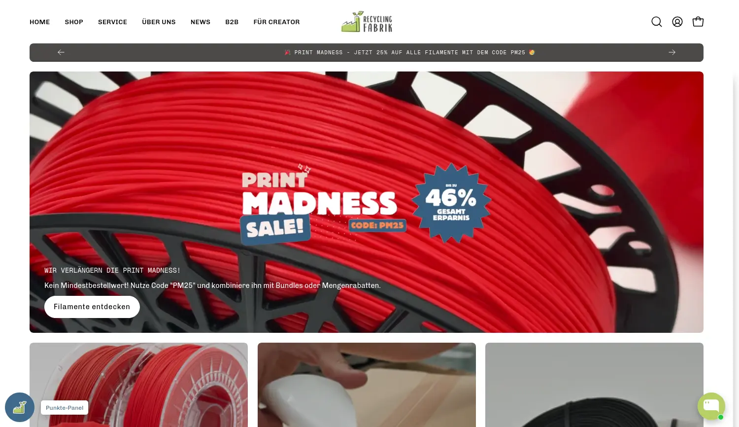 Website der Firma Recycling Fabrik GmbH