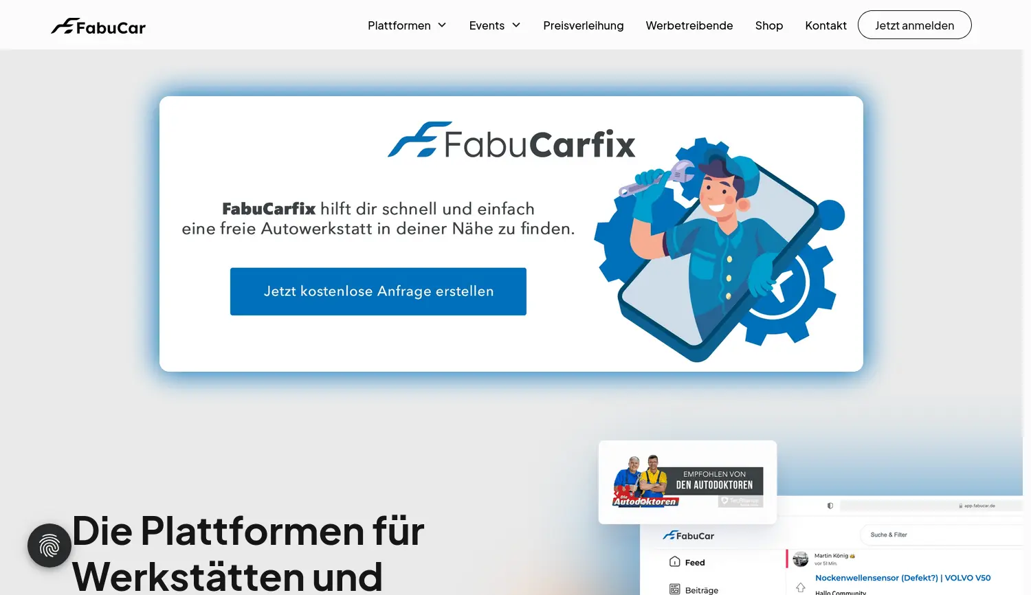 Website der Firma FabuCar GmbH & Co. KG
