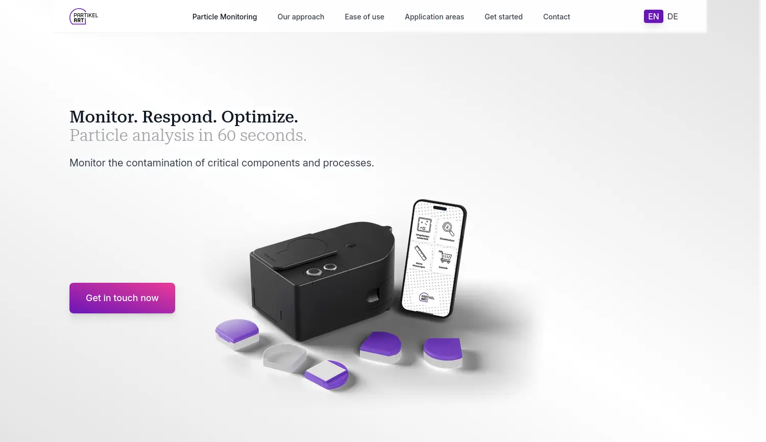 Website der Firma PartikelART Solution GmbH