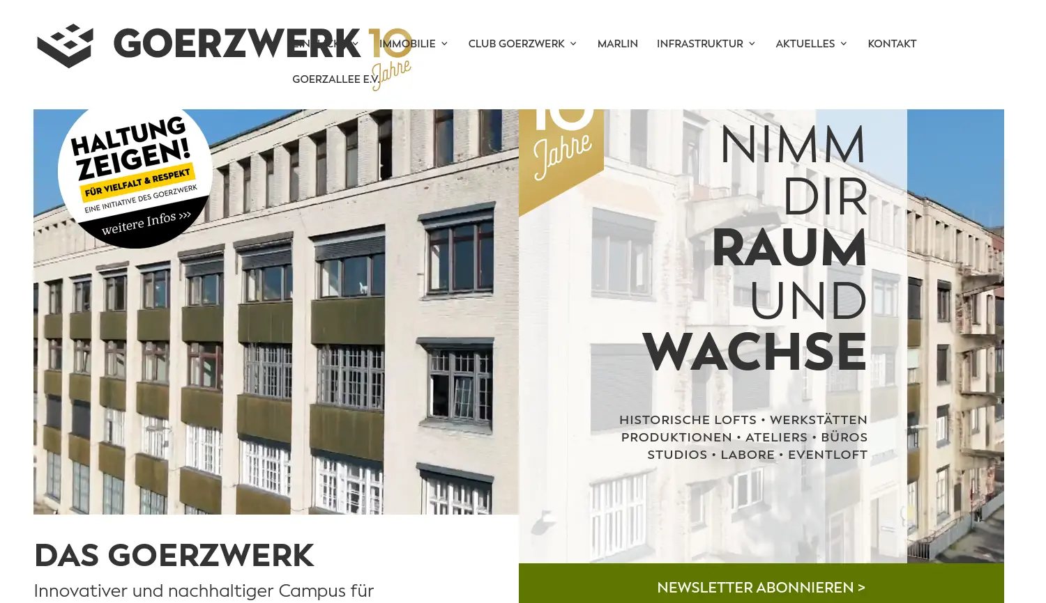 Website der Firma GOERZWERK GmbH & Co. KG