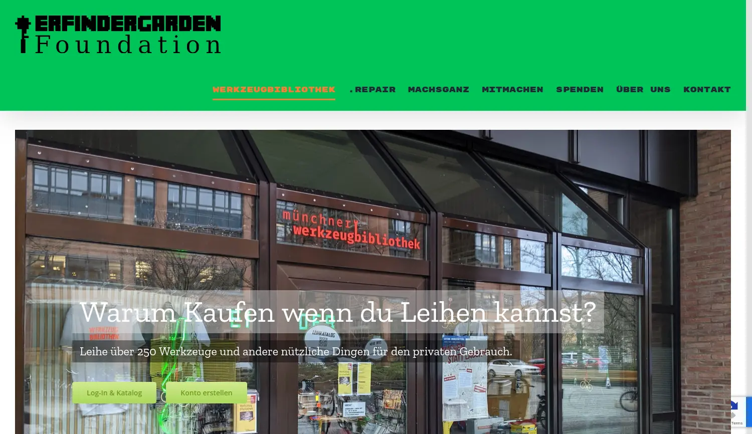 Website der Firma Erfindergarden Foundation
