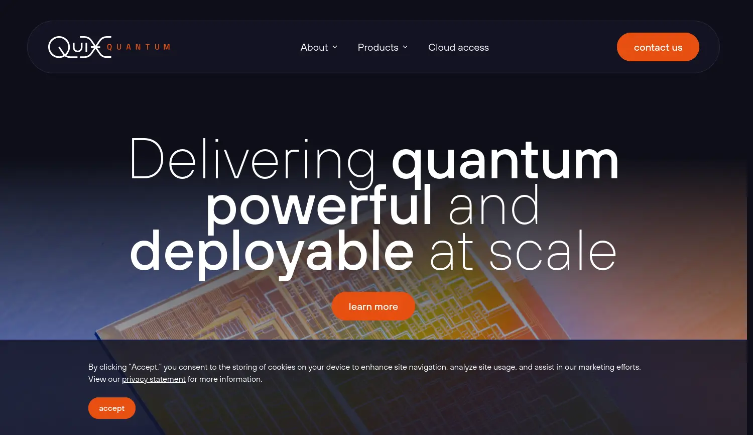 Website der Firma QuiX Quantum