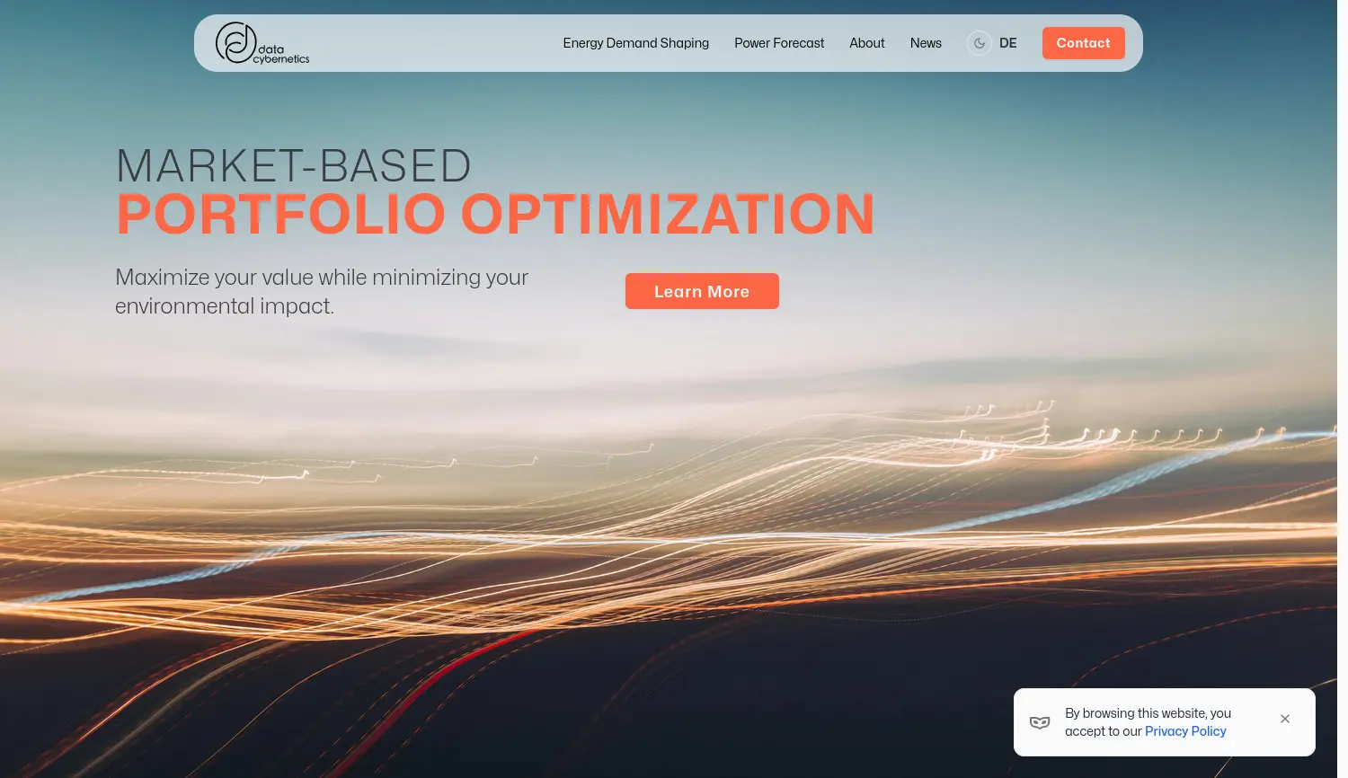 Website der Firma data cybernetics ssc GmbH