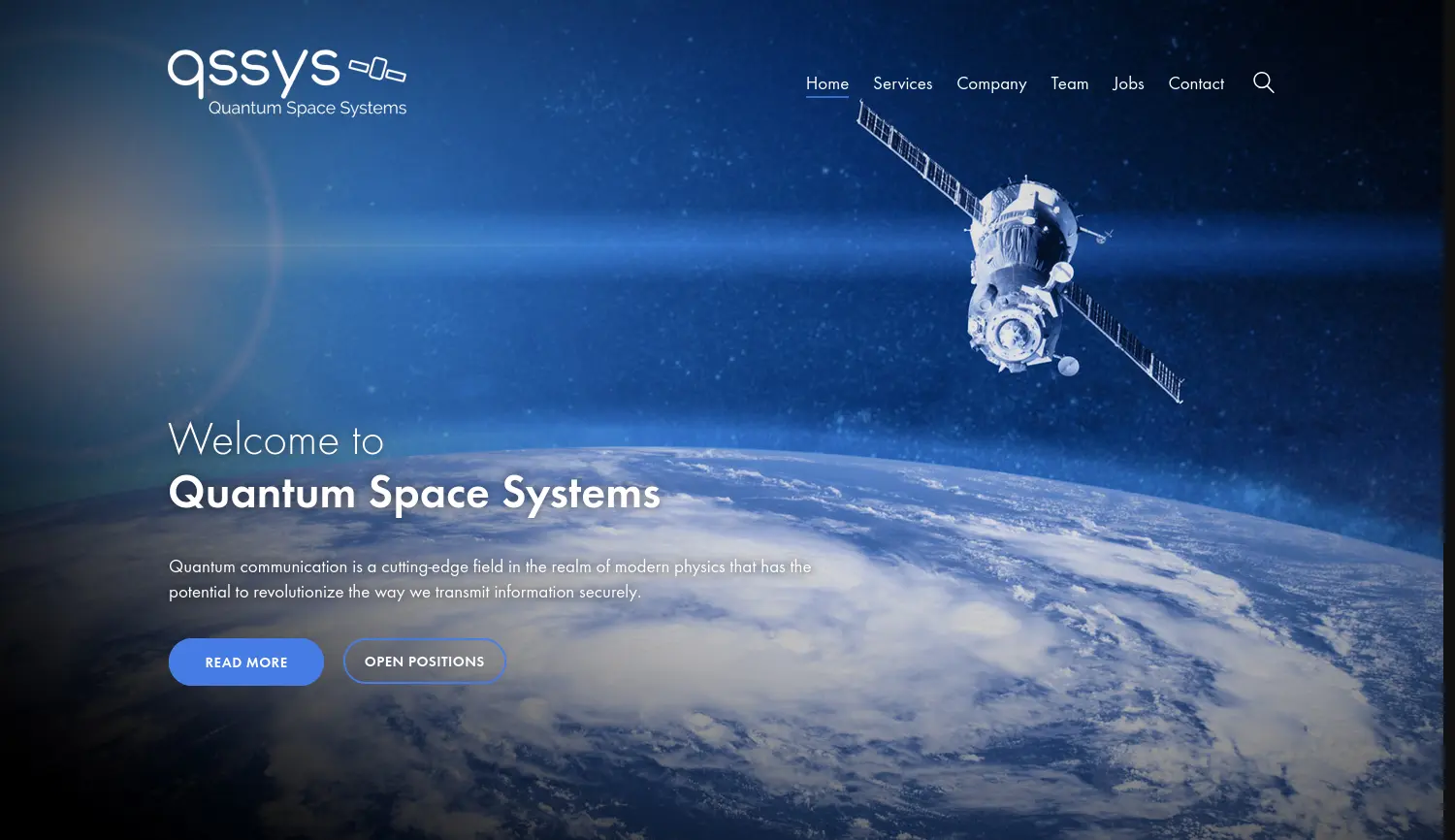 Website der Firma Quantum Space Systems GmbH