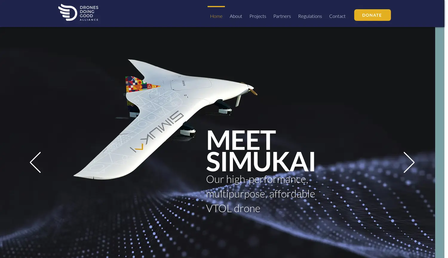 Website der Firma Drones Doing Good (DDG) e.V.