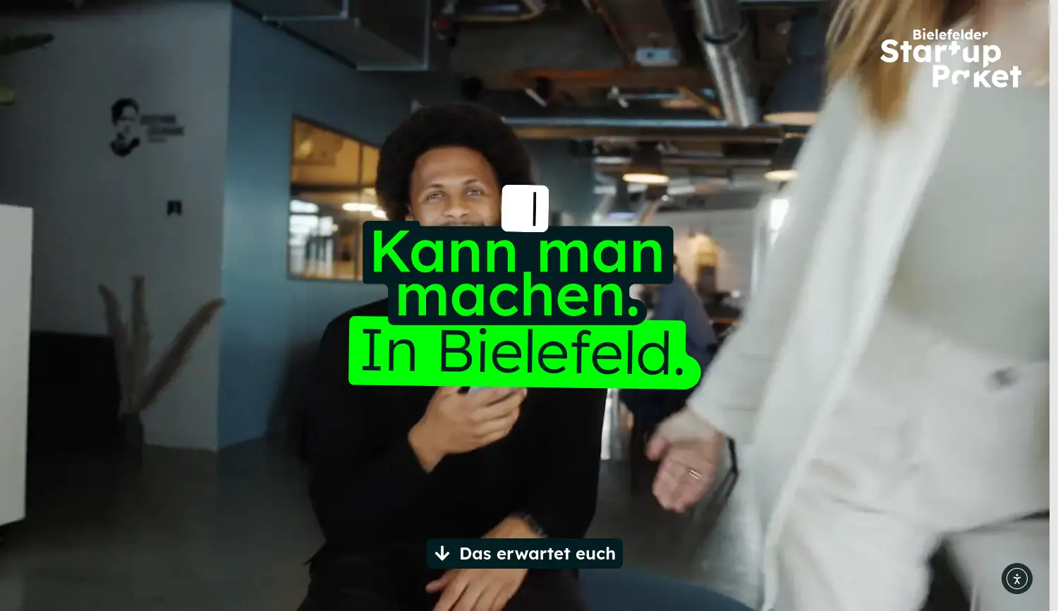 Website der Firma WEGE Wirtschaftsentwicklungsgesellschaft Bielefeld mbH