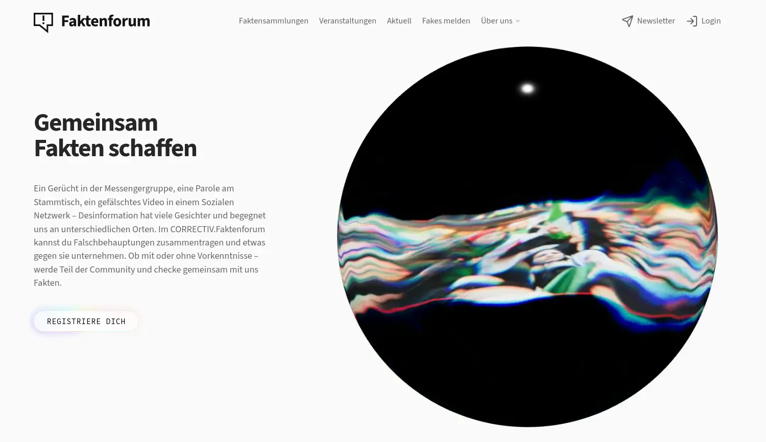Website der Firma CORRECTIV – Recherchen für die Gesellschaft gemeinnützige GmbH