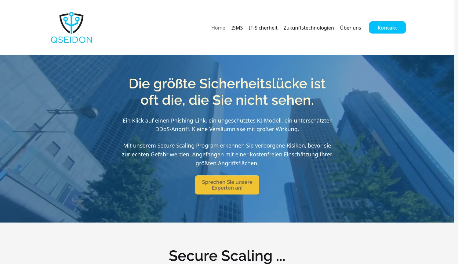 Website der Firma Qseidon GmbH