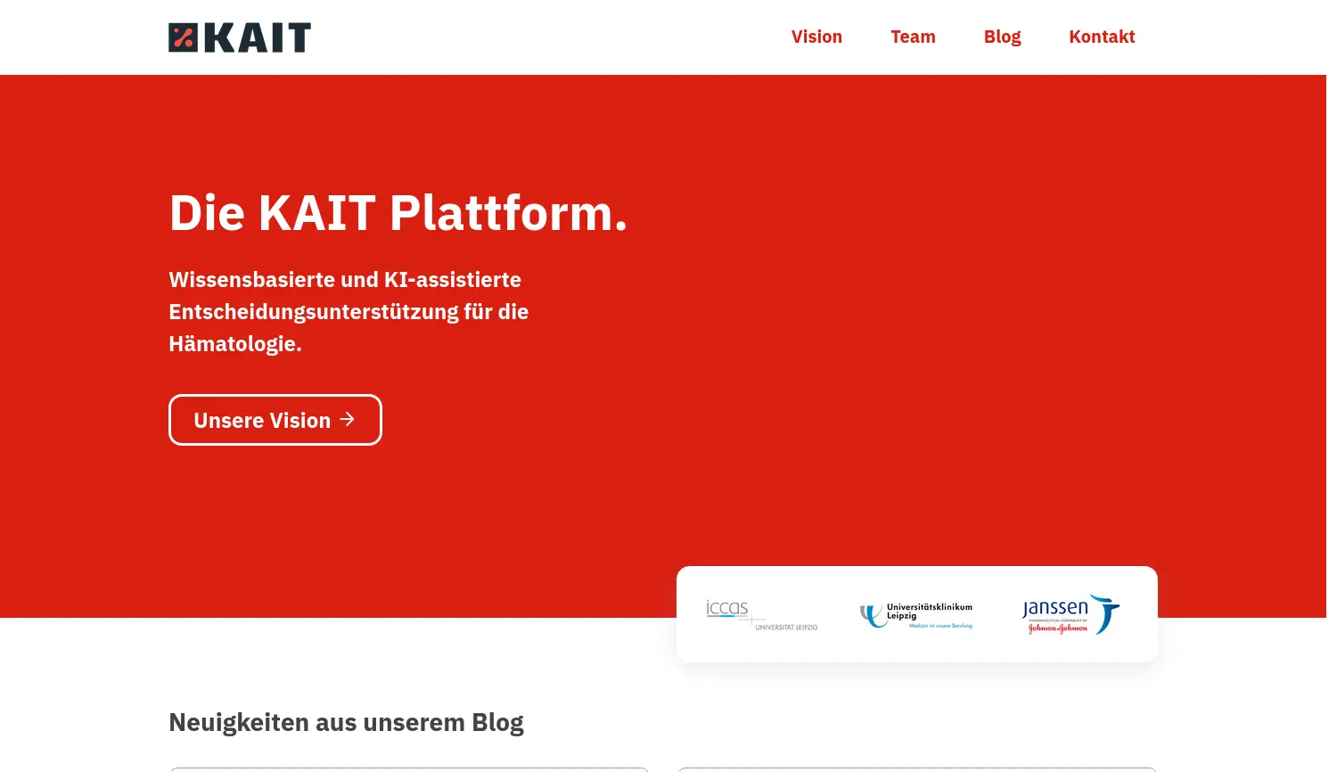 Website der Firma ICCAS - Innovation Center Computer Assisted Surgery (Universität Leipzig)