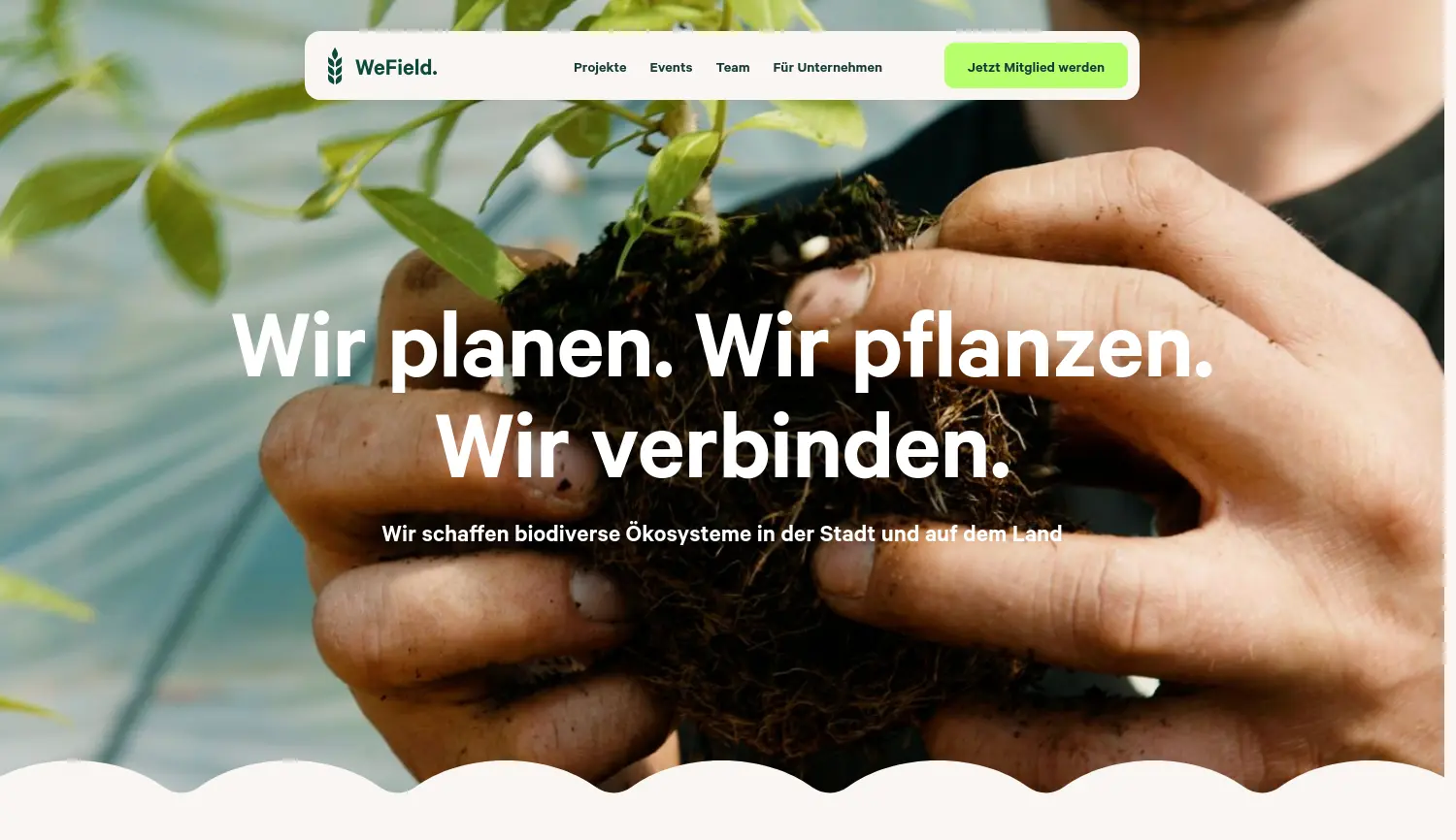 Website der Firma WeField e.V.