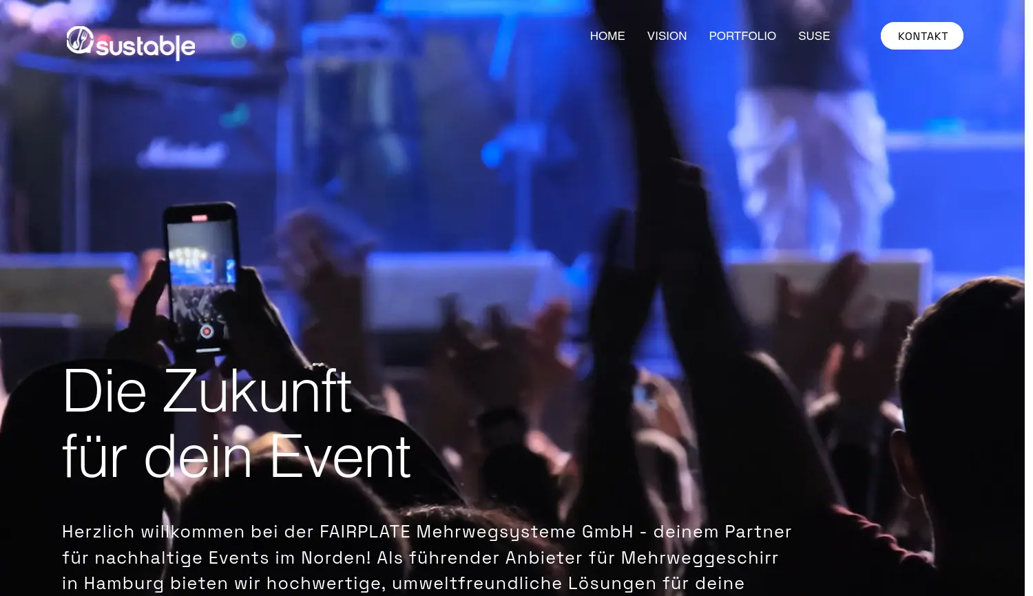 Website der Firma FAIRPLATE Mehrwegsysteme GmbH