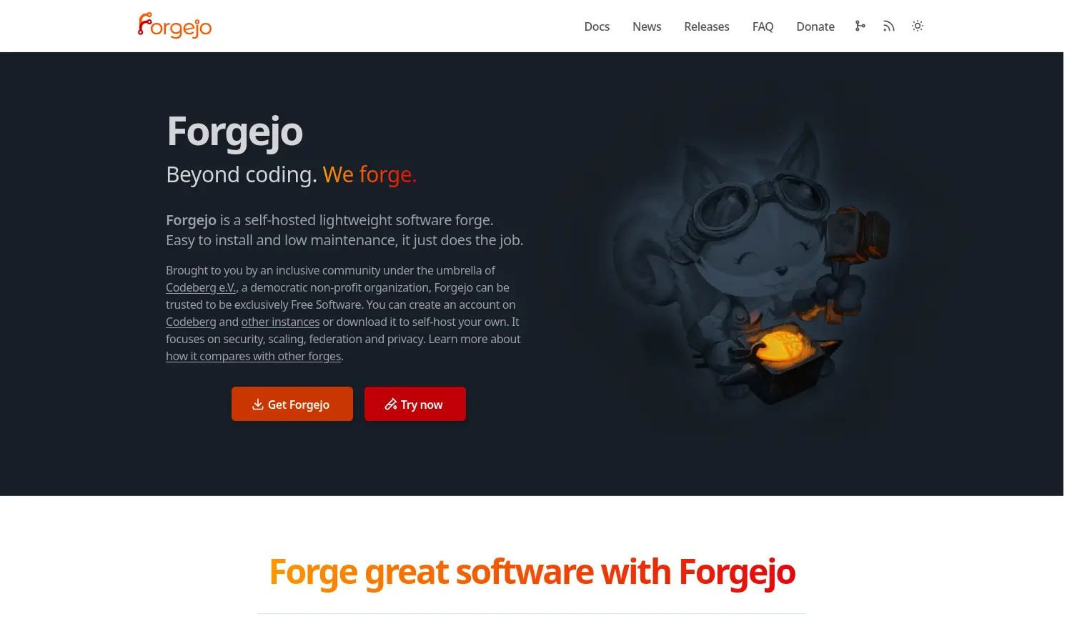 Website der Firma Codeberg e.V.