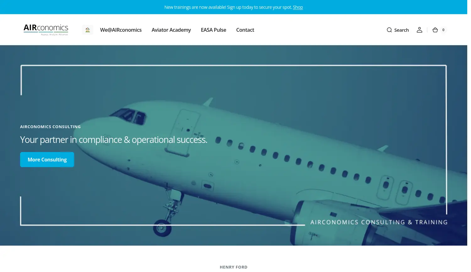 Website der Firma AIRconomics GmbH