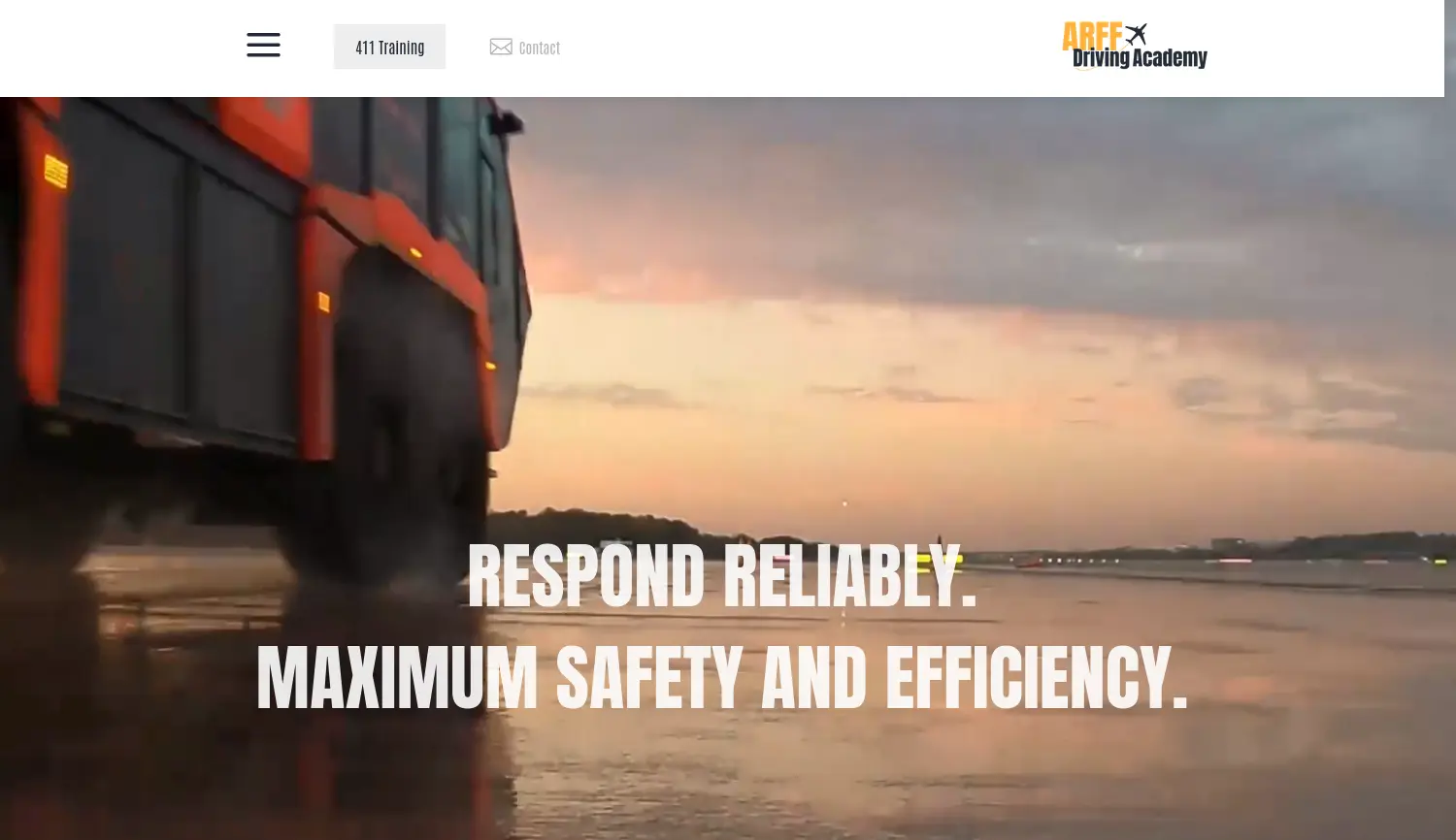 Website der Firma ARFF Driving Academy