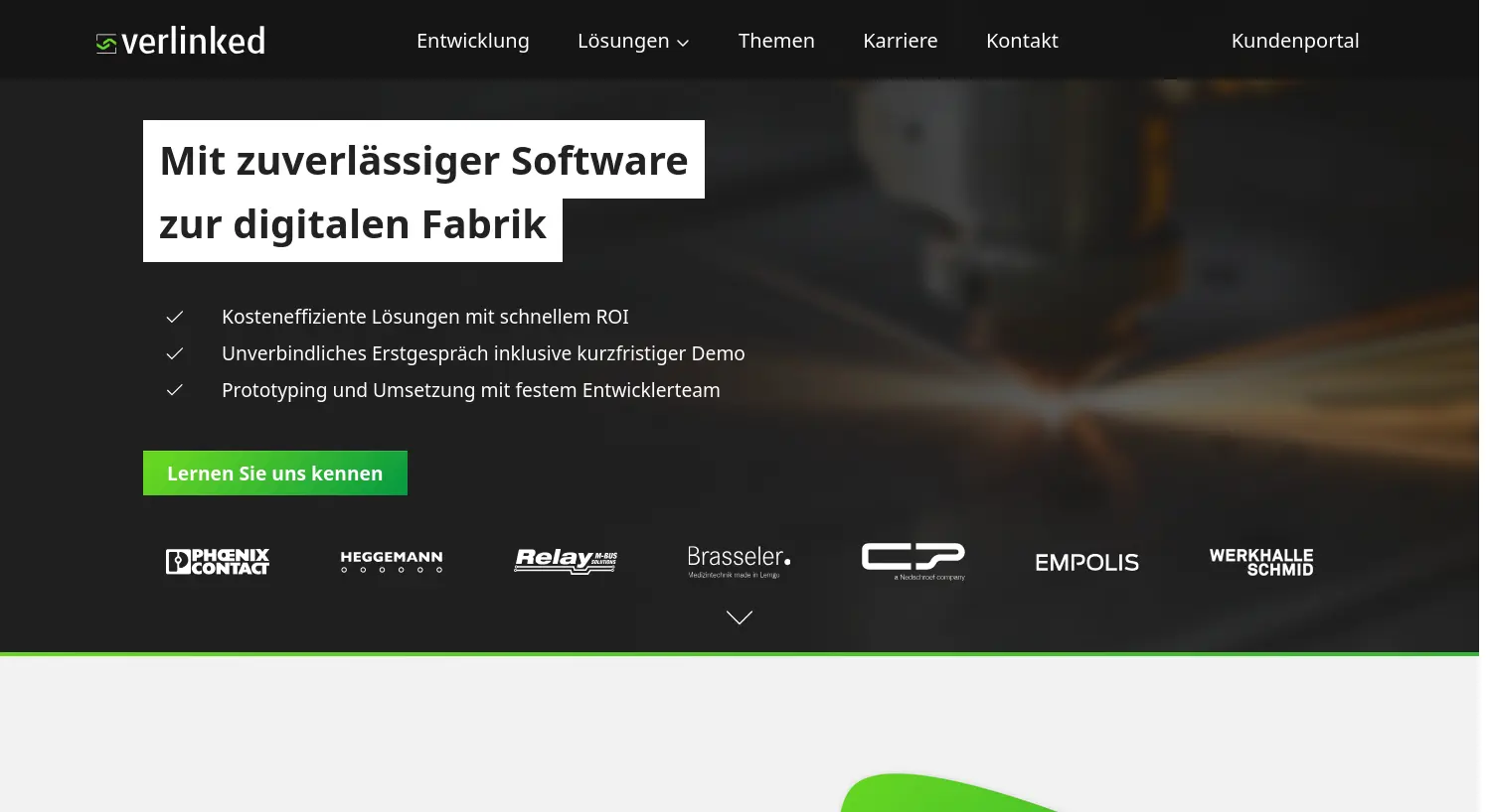 Website der Firma verlinked GmbH