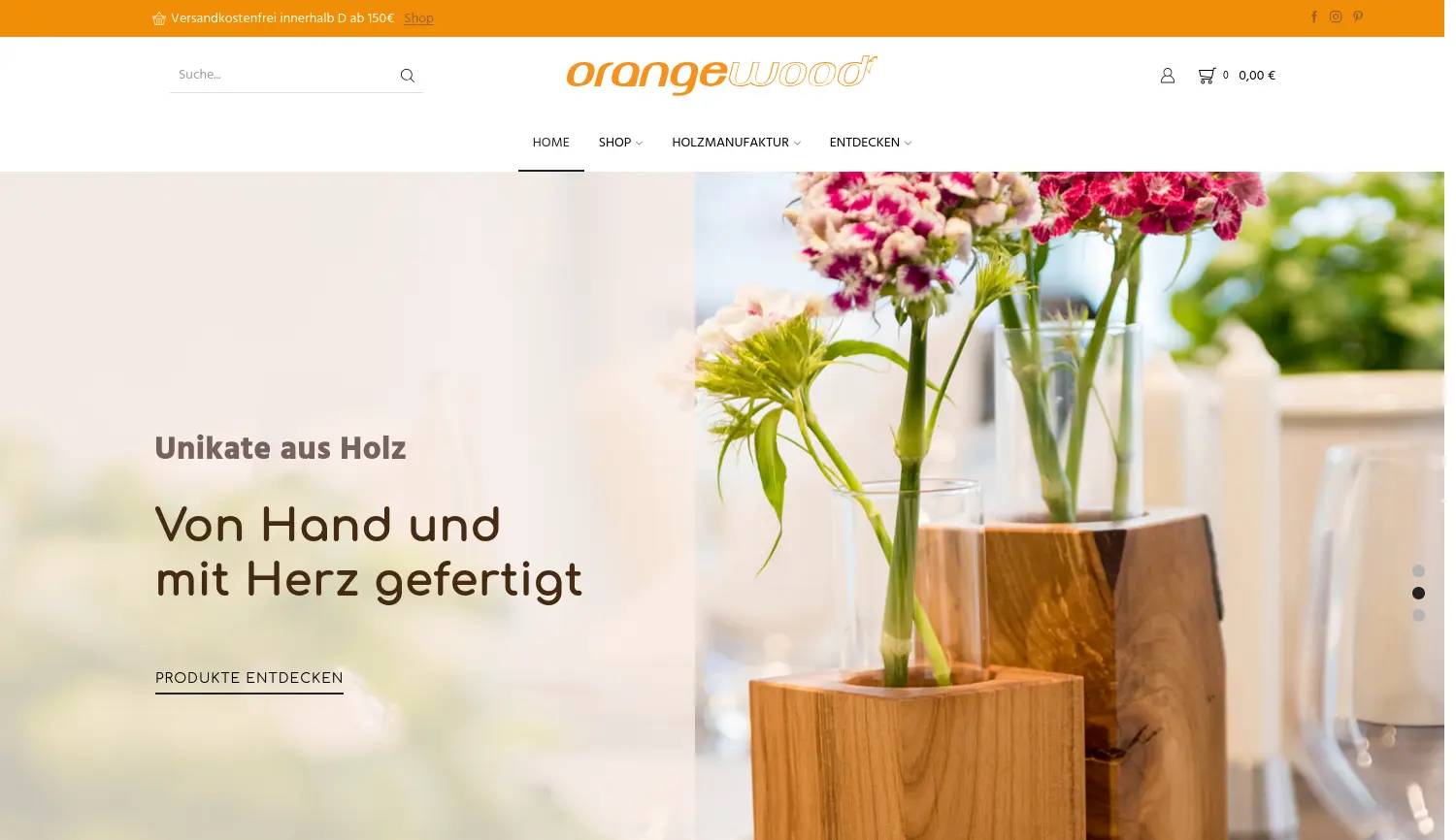 Website der Firma Orangewood