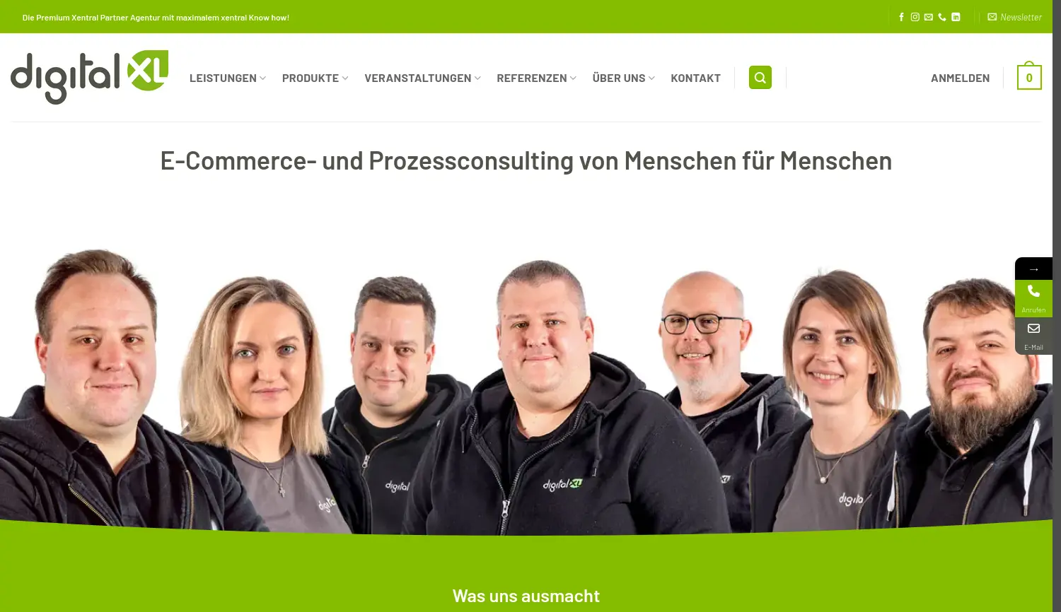 Website der Firma digitalXL GmbH