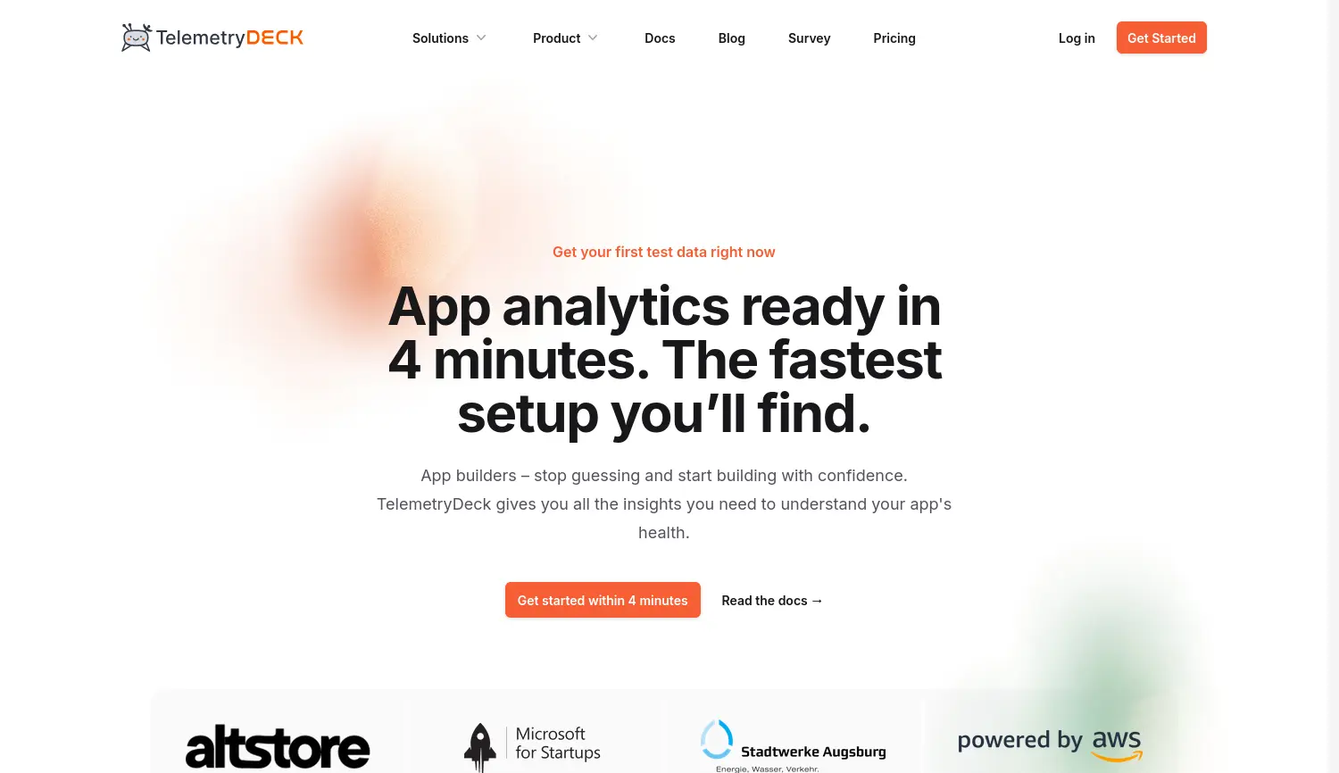 Website der Firma TelemetryDeck GmbH