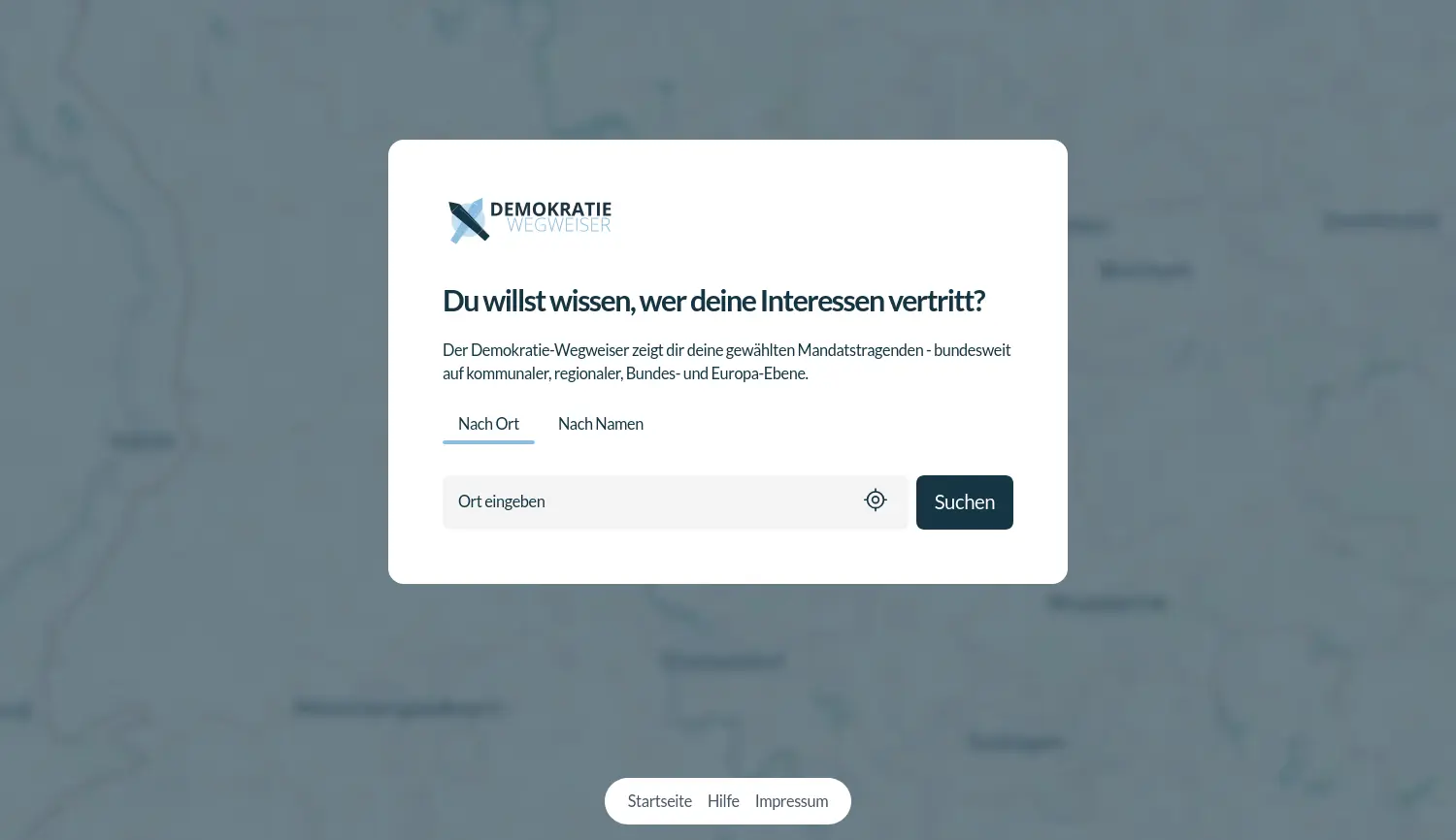 Website der Firma Demokratie-Wegweiser gUG (haftungsbeschränkt)
