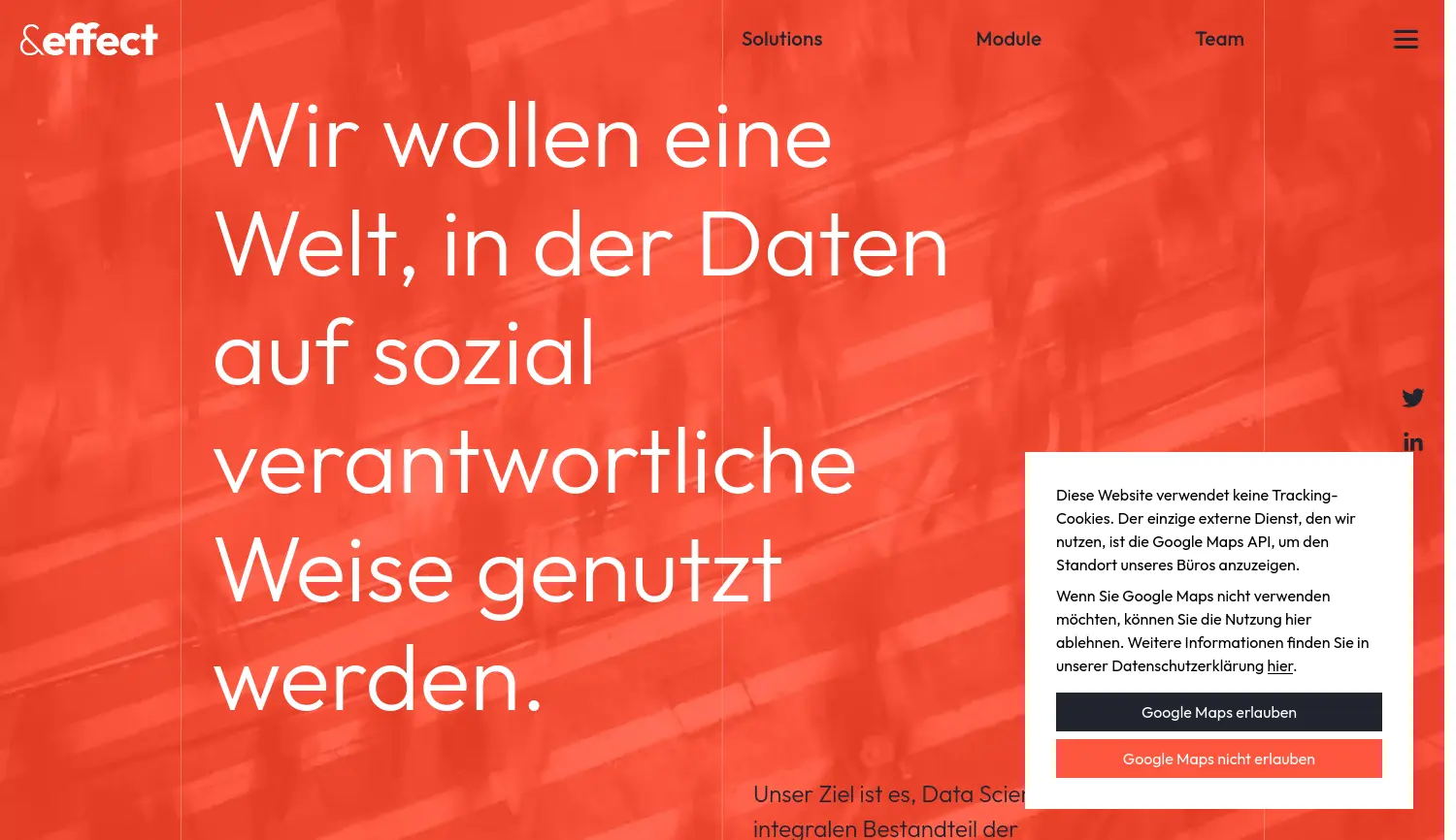 Website der Firma &effect data solutions GmbH