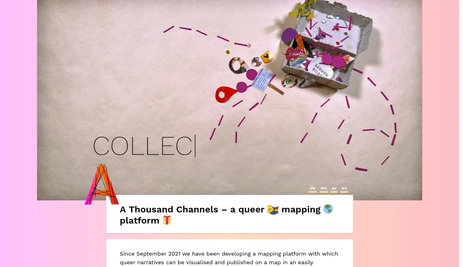 Website der Firma A Thousand Channels (Projekt von Thomas Böker, Dafne Jaramillo und Ulf Treger)