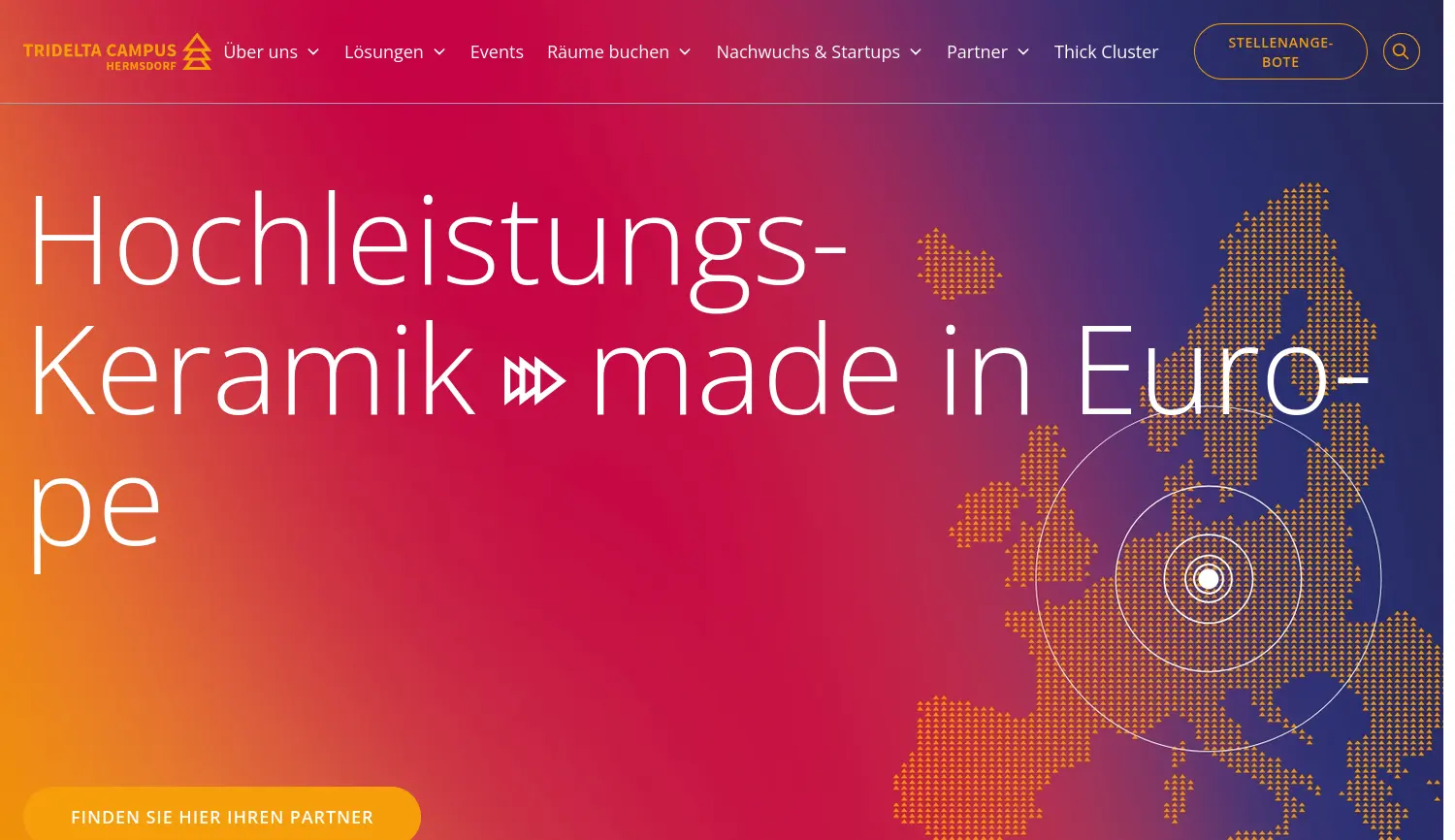 Website der Firma TRIDELTA CAMPUS HERMSDORF e.V.