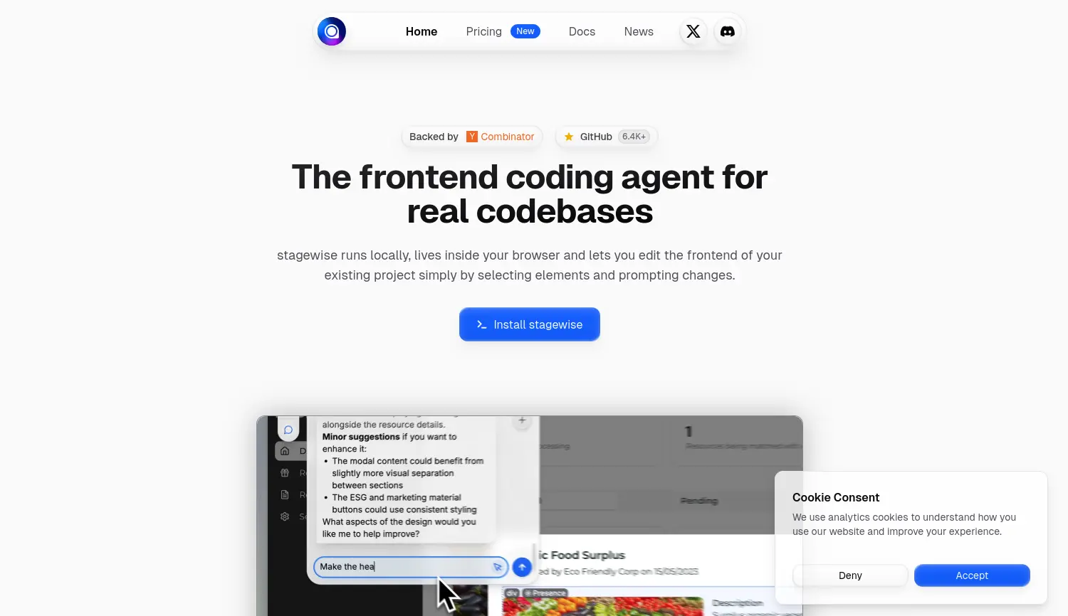 Website der Firma stagewise GmbH