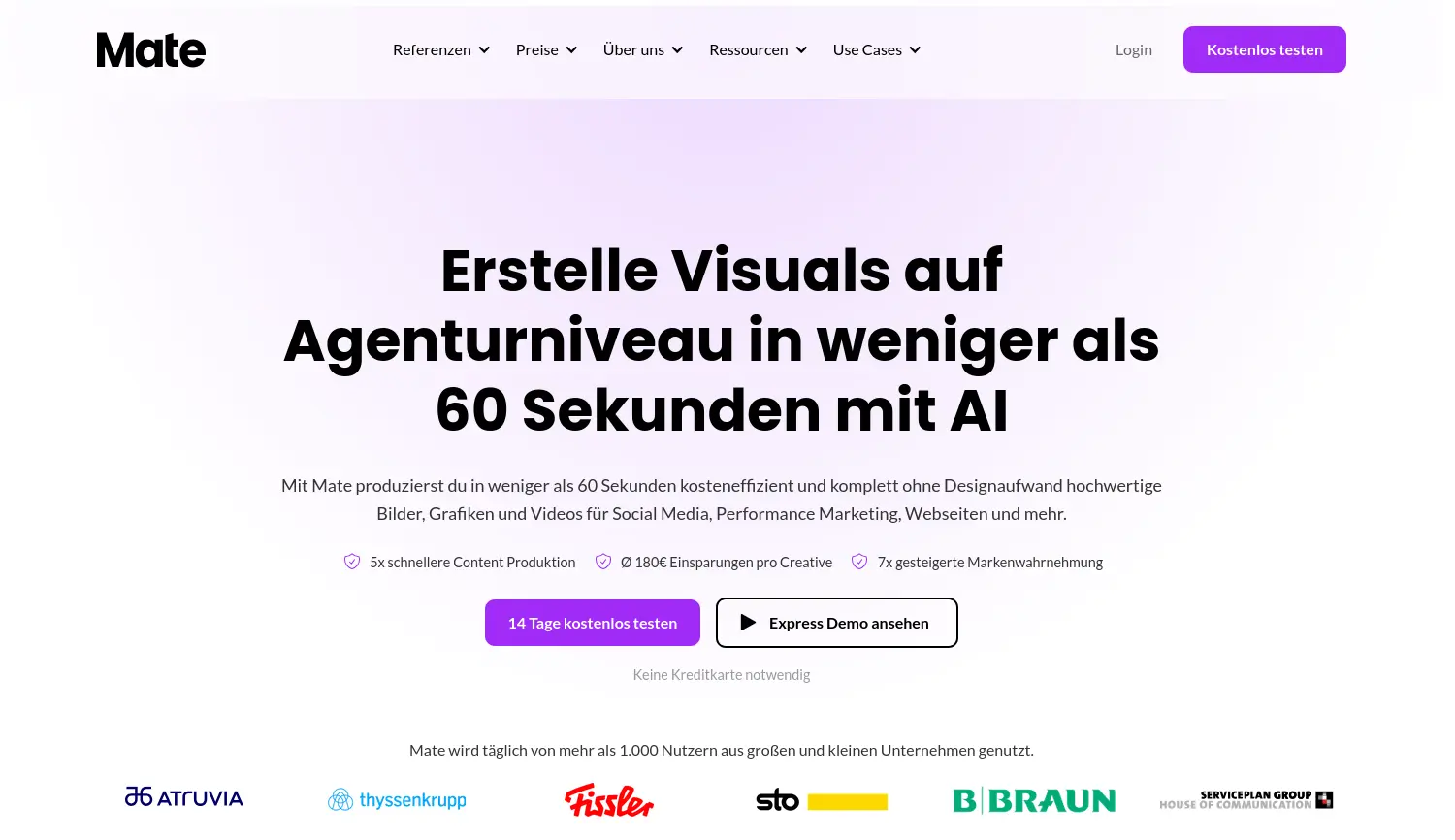 Website der Firma Mate Software GmbH