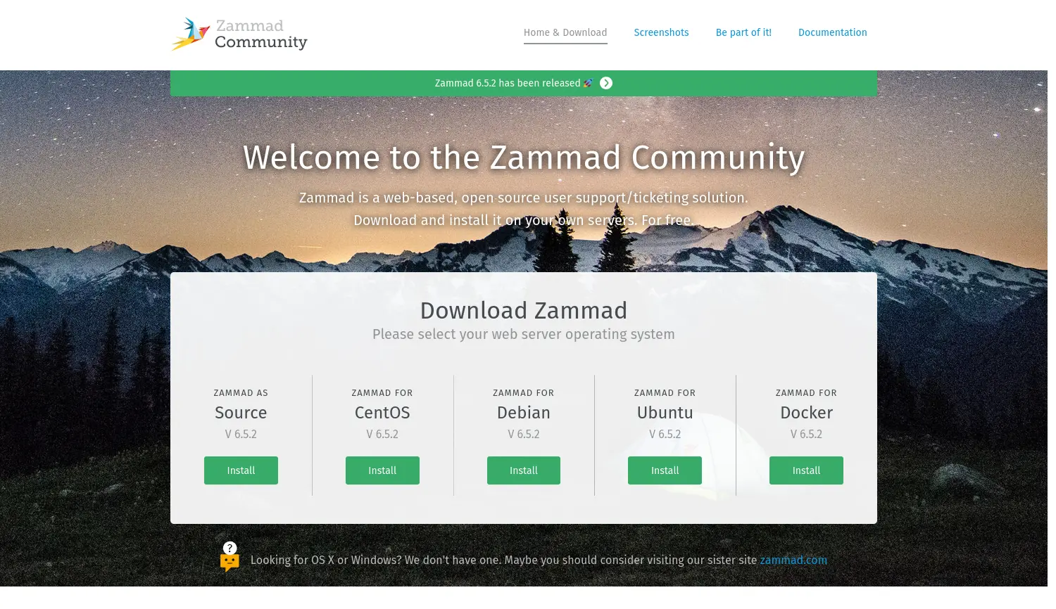 Website der Firma Zammad GmbH