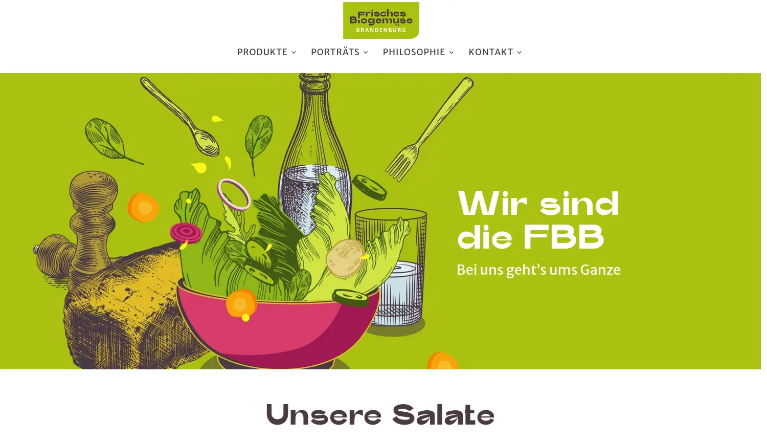 Website der Firma Frisches Biogemüse Brandenburg GmbH