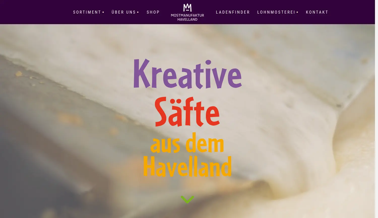 Website der Firma Mosterei Ketzür GmbH