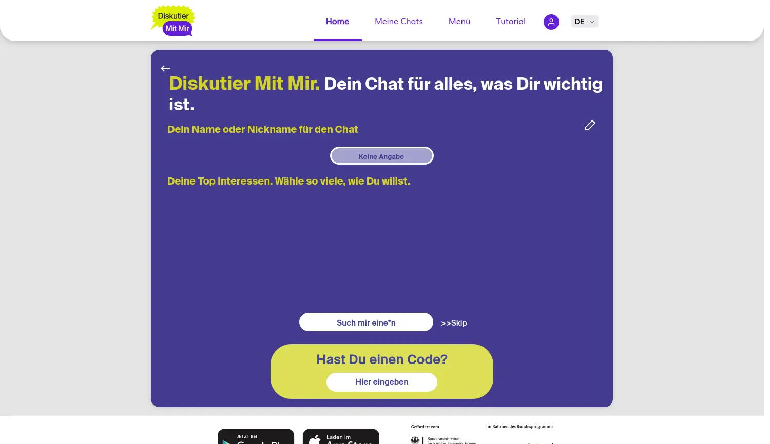 Website der Firma Diskutier Mit Mir e.V.